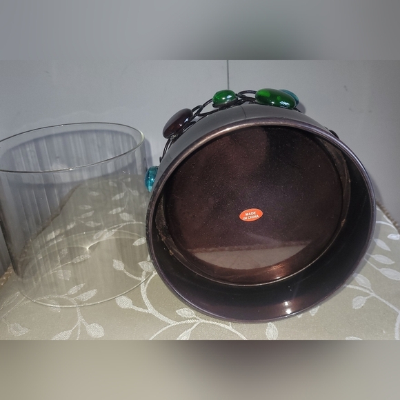 Large Candle Holder with Glass Insert - Picture 3 of 3